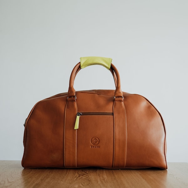 Duffle Leather Bag | GENUINE COLOMBIAN LEATHER | Perfect Carry-on or Gym Bag in Brown, Black, or Tan