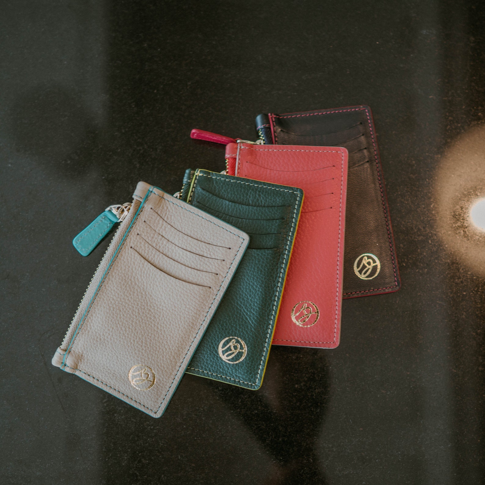 Leather Zipper Card Holder Etsy