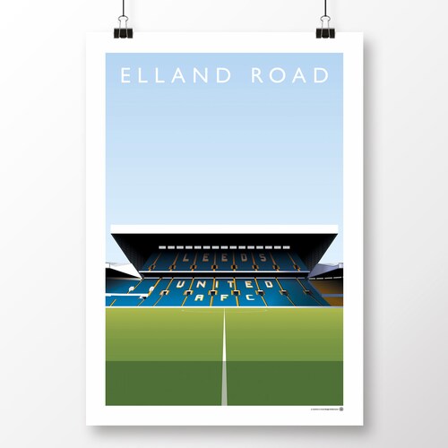 Leeds United Elland Road Retro Art Print Poster Etsy