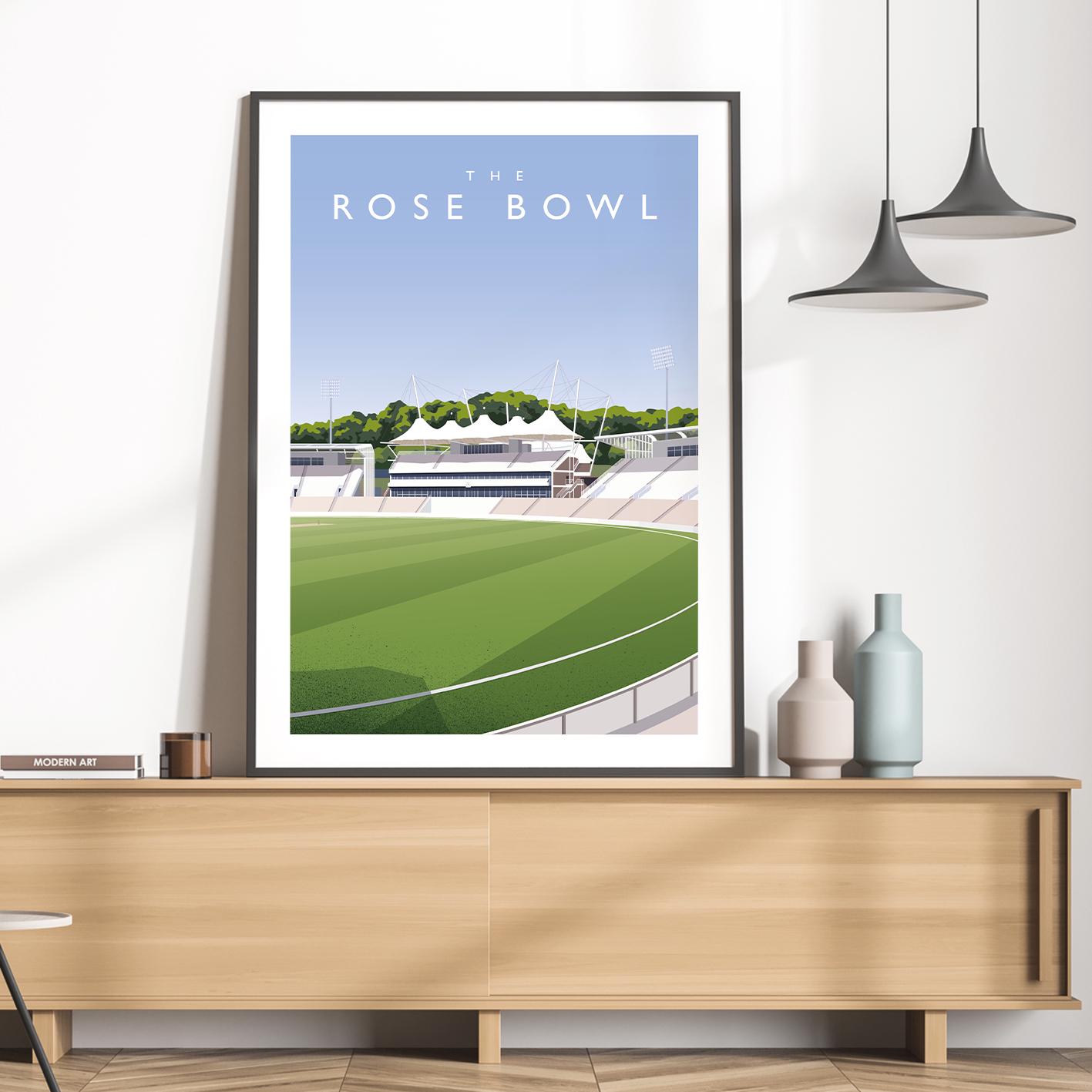 The Rose Bowl - Hampshire Cricket Poster