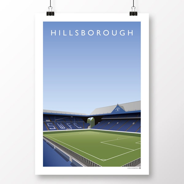 Sheffield Wednesday Hillsborough Kop/South Stand Poster