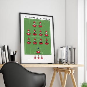 Poster Manchester United '94 dubbele winnaars