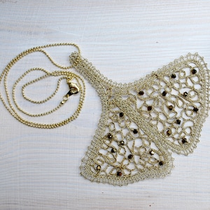 Beautifull Gold Ginkgo Bobbin Spitze Anhänger Halskette - Swarovski-Kristallen Anhänger - Ginkgo Blatt Form - Jahrestagsgeschenk - Geschenk für Sie