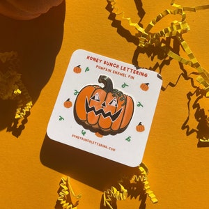 Jack O'Lantern Hard Enamel Pin, Pumpkin Pin, Halloween Pin