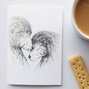 Valentines day card. Bear lovers card. Romantic bear card.