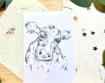 Mardy Cow Greetings Card. Funny card. Card for friends. Card for cow lover.