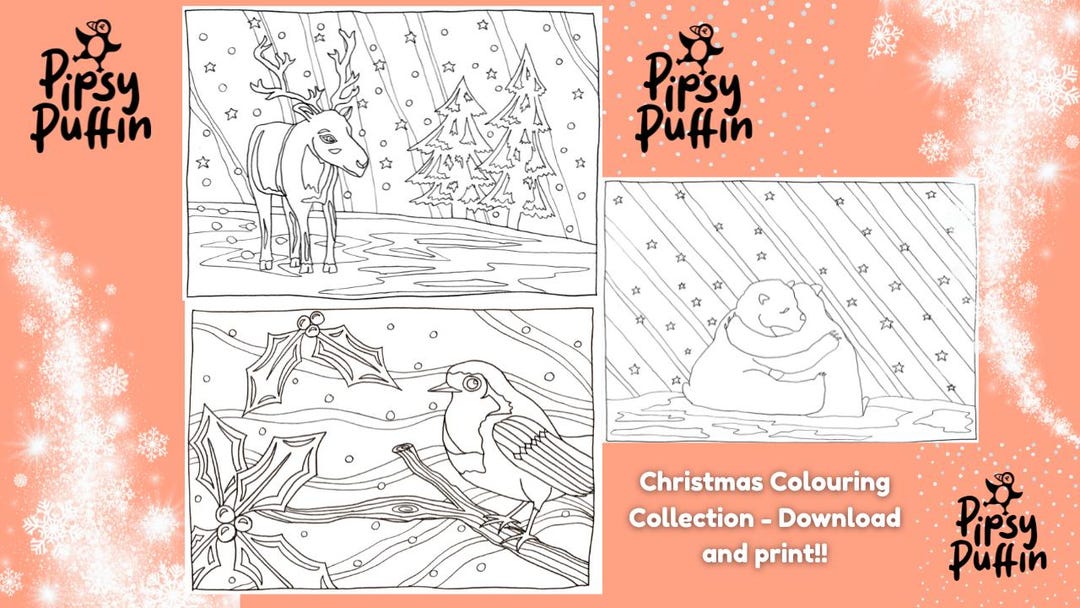 Christmas Colouring Collection: Download, Print and Colour! - Etsy