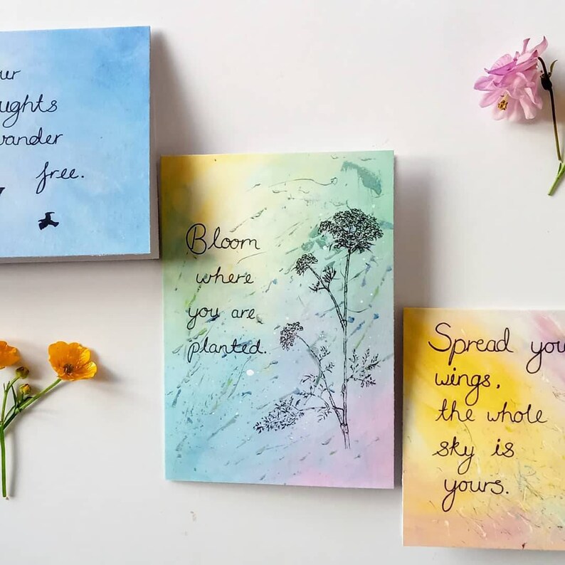 Spread your wings the whole sky is yours positive affirmation greetings card.