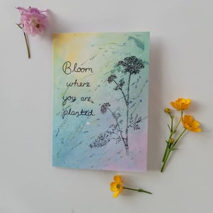 Spread your wings the whole sky is yours positive affirmation greetings card.