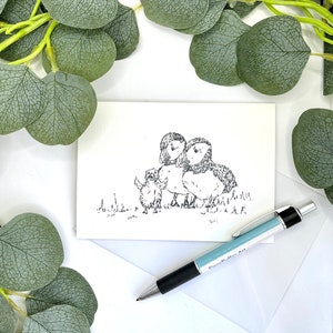 Nouvelle carte bébé | bébé soufflant | nouvelle carte de bébé pour les amateurs de macareux.