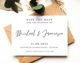 Save the date, calendar, Save the dates pencil us in, rustic, wedding invitations, wedding invite, greenery, Minimalist Save the Dates (D7)