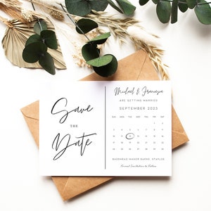 Save the date, calendar, Save the dates pencil us in, rustic, wedding invitations, wedding invite, greenery, Minimalist Save the Dates (D9)