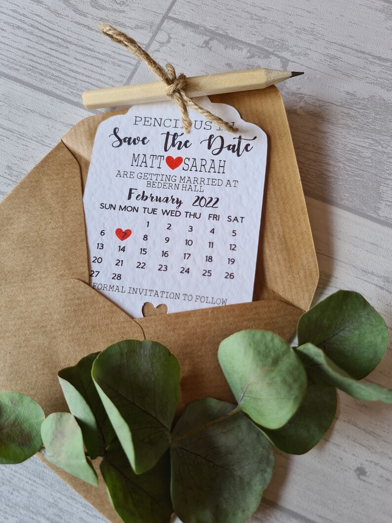 Save the Date Calendar Save the Dates Pencil Us In Etsy UK
