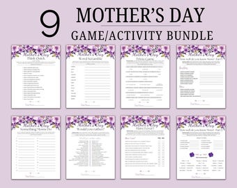 Mother's Day Game Activity Bundle | Mother's Day Brunch | Mother's Day Games | Family Reunion Games | Mother's Event |
