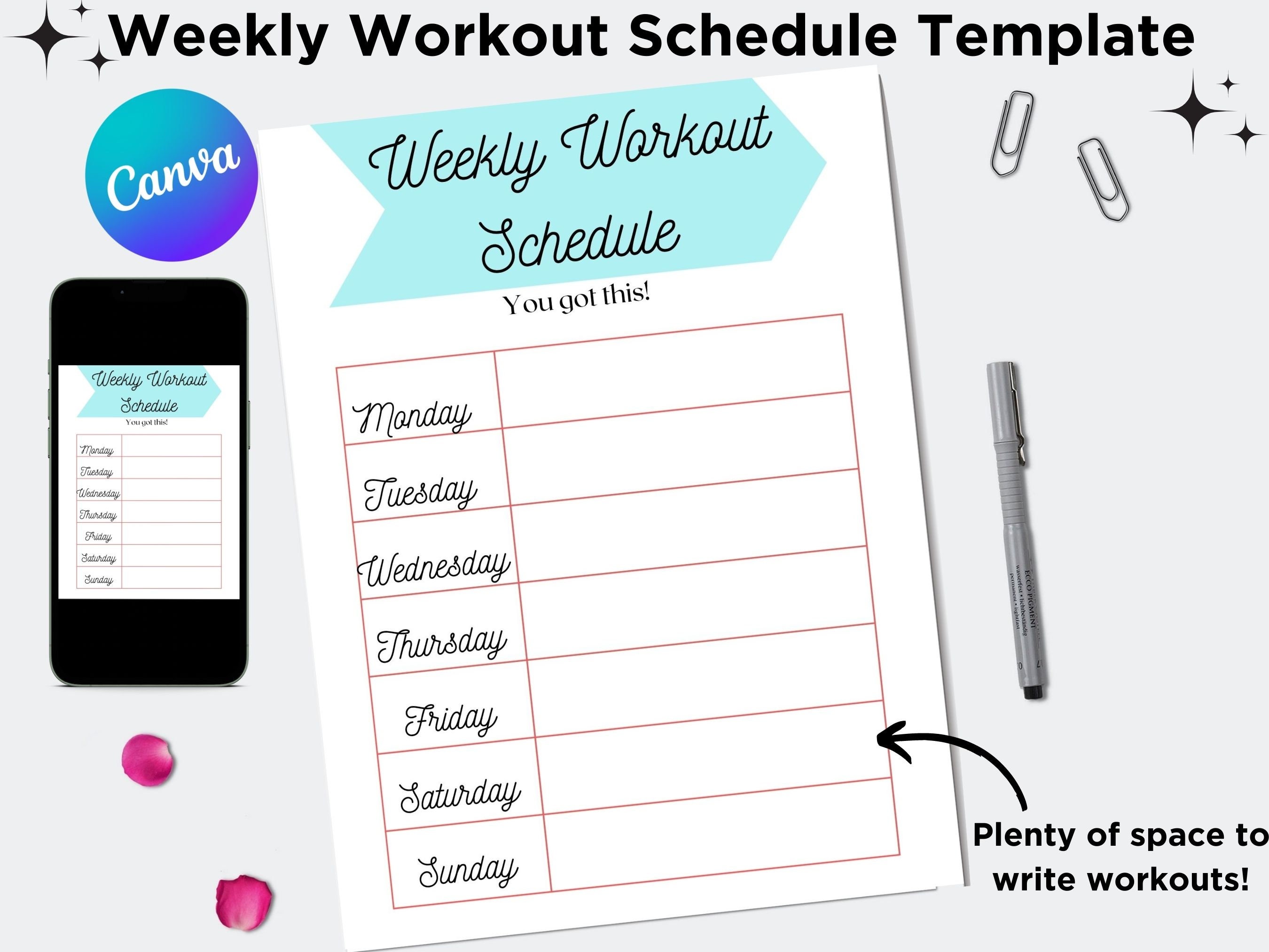 Free weekly workout plan best sale
