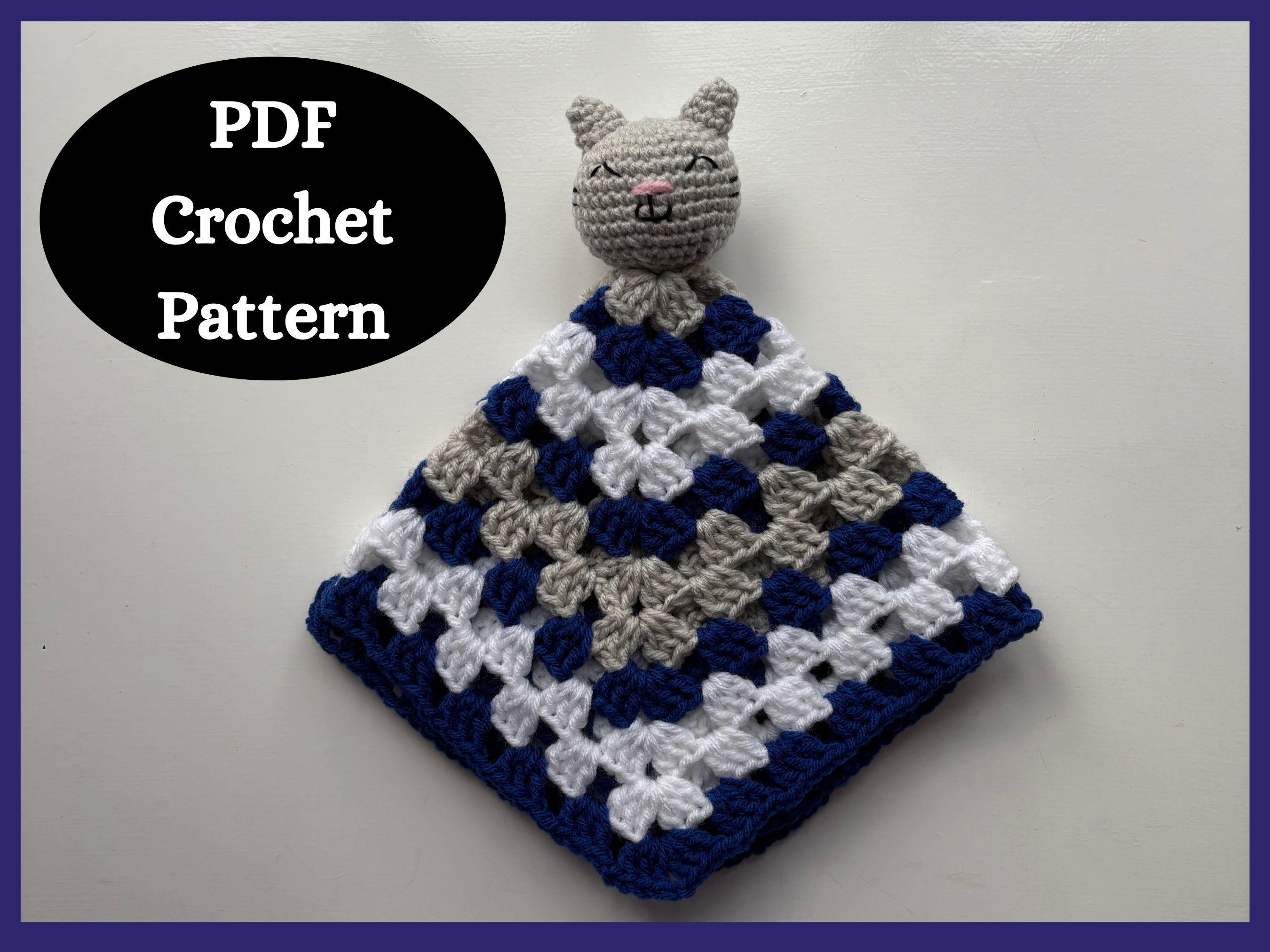 36 Cat Blanket Crochet Patterns: Cozy, Graphic, and Granny-Square Designs 7 Carla The Cat Lovey Cat Blanket Baby Lovey