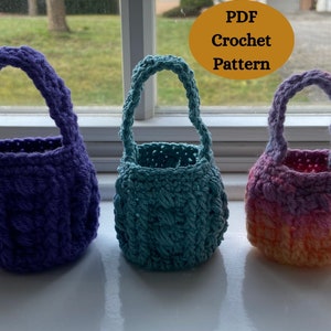Puff & Cable Mini Easter Basket Pattern | Custom Easter Basket |