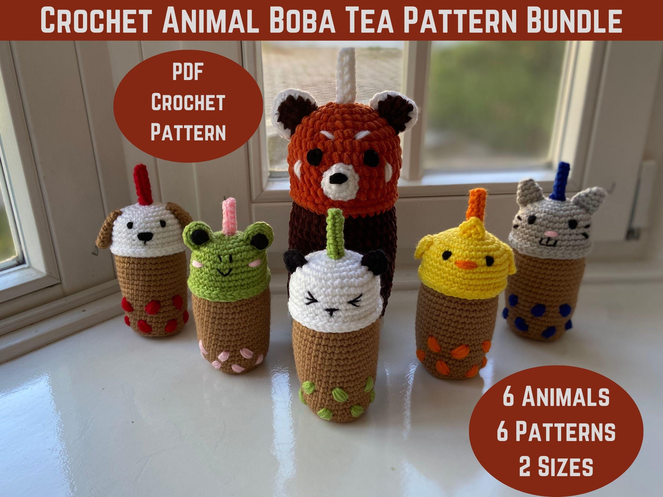 39 Red Panda Crochet Patterns for Adorable Handmade Gifts 13 Animal Boba Tea Boba tea Boba Crochet Pattern Red Panda