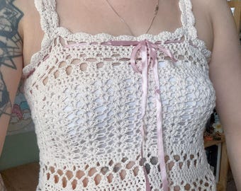 Handmade Linen Crop Top Cottagecore Angelcore Summer Blouse