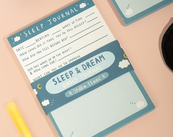 Sleep and dream journal, sleep journal, dream journal, daily sleep journal, dream notebook, sleep notebook