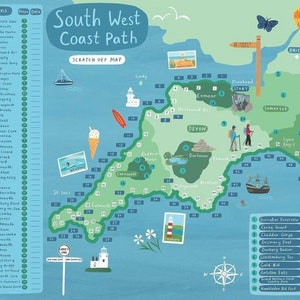 Carte à gratter du sentier de la côte sud-ouest