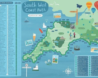 South West Coast Path scratch off map