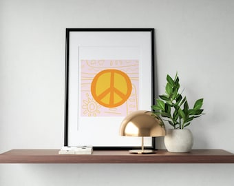 Peace Print, retro style, funky print