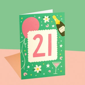 Carte pour 21 ans, 21 ans, 21 ans, cartes d'anniversaire pour elle