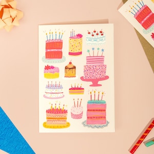 Carte d'anniversaire, Gâteaux d'anniversaire, Carte d'anniversaire de filles, Carte d'anniversaire de gâteau