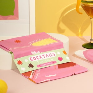 Cocktails tea towel, cocktails present, cocktails gift, tea towels