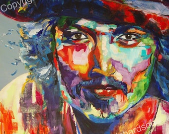 Johnny Depp-kunstdruk, abstract portret, beperkte oplage
