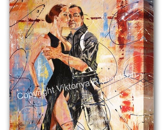 A Private Dance Canvas Print, Wall Art, Poster, Visual Art, Pop Art, Rumba, Salsa, Tango, Ballroom Dance, Home Decor, Wall Hanging, Waltz