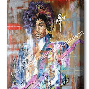 Prince of Rock, Canvas Print Portrait, Wall Art, Poster, Icon, Pop Art, Rock Music, Street Art, Home Decor, Wall Hangings, Purple Rain