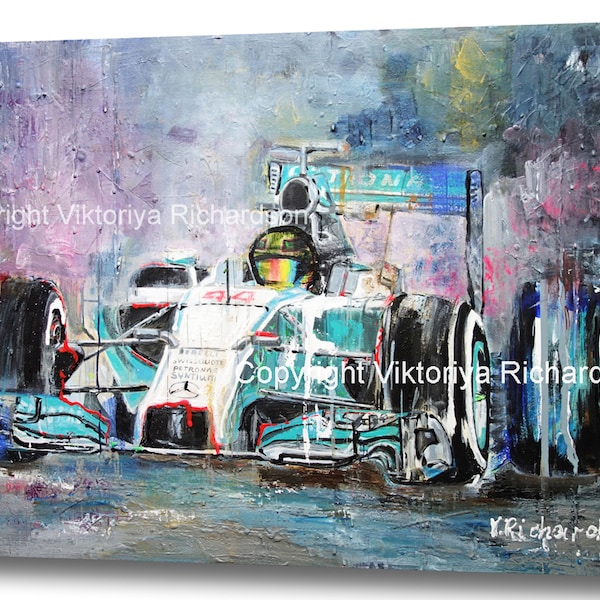 Tableau Encadré Lewis Hamilton "Still I Rise" - Impression Sur Toile Formule 1 - 40,6 X 30,5 Cm - Prêt à Accrocher