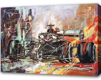 Lewis Hamilton BLM, Giclee Print on Canvas, Art for Home, Street Art, Champion, Wall Hangings, Interior Design, F1, Formula 1, Racing Driver