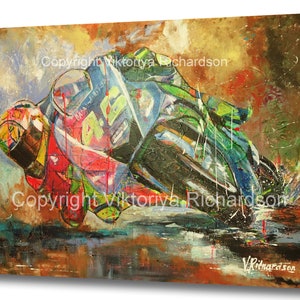 VALENTINO ROSSI Canvas Print, Wall Art, Street Art, Painting, Wall Hangings, Interior design, Moto GP, Motorbike Sport, The Doctor, Biker