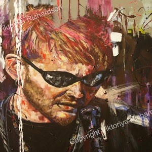 LAYNE STALEY, impressão em papel giclée, retrato, pôster, Alice in Chains, AIC, banda de rock, arte contemporânea, pintura moderna