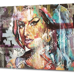 AMY WINEHOUSE , Wall Art, Street Art, Canvas Print, House Decor, Wall Hangings, Interior design, Icon Singer, Back to Black, Valerie, Frank