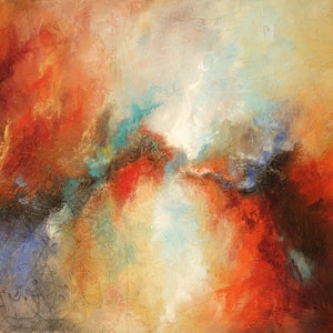 Al límite, Pintura original, Decoración del hogar, Arte de la sala de estar, Arte de lujo, Pintura colorida, Artista abstracto, expresionista
