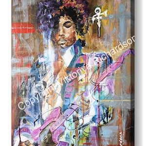 Prince of rock, 12&quot; x 8&quot; Canvas Print Portrait, Wall Art, Icon, Pop Art, Rock Music, Street Art, Home Decor, Gift, Present