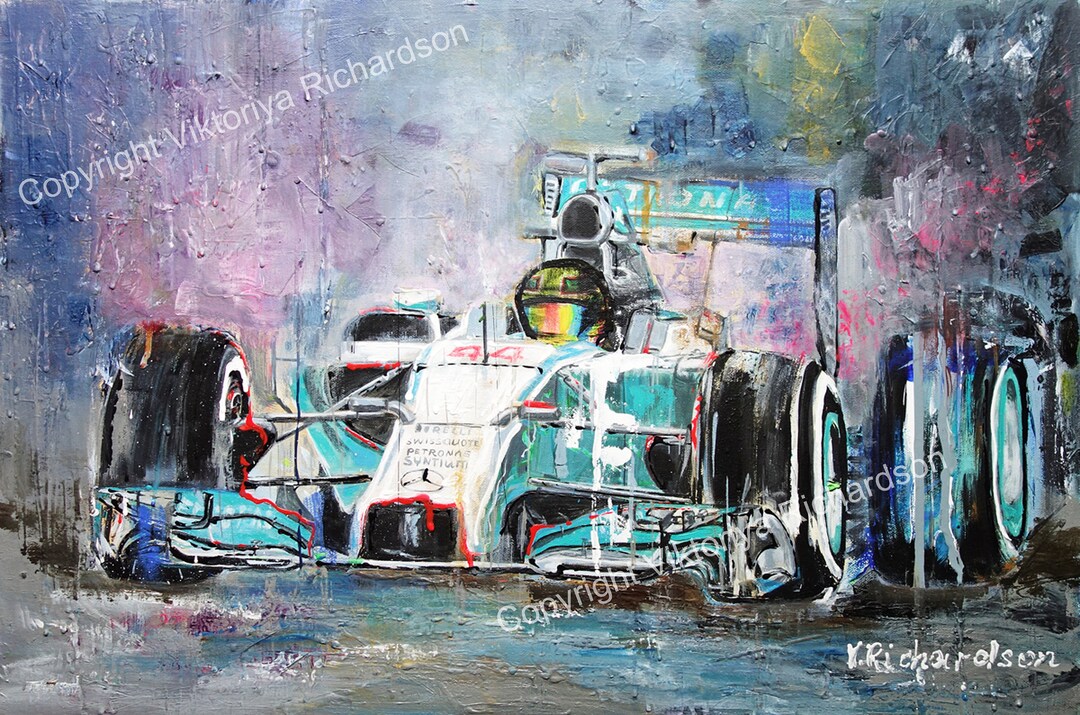 LEWIS HAMILTON Auto Giclée Print auf Papier Abstraktes Etsy.de