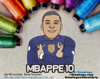 Mbappe10 Diseños Bordado a máquina