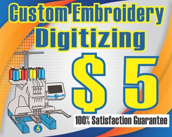 5USD. Custom Machine Embroidery Digitizing Services, Your Logo Digitized.