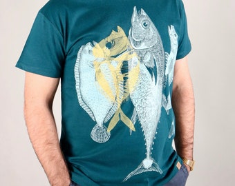 Screen printed graphic on T-shirt - "FISH No.1"