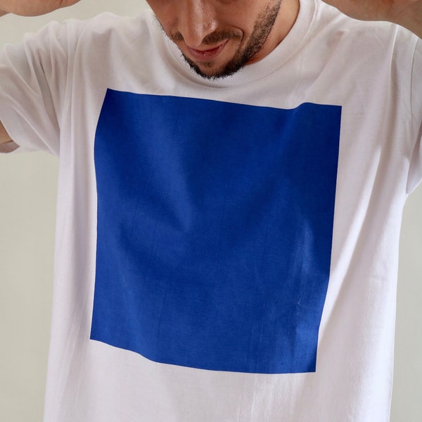 Graphique sérigraphié sur T-shirt - "BLUE SQUARE"