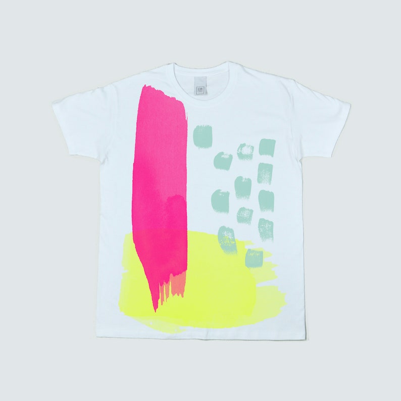 Screen printed graphic on T-shirt FLUO ABSTRACT image 9