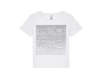 Screen printed graphic on organic woman T- shirt "SEA"