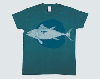 Screen printed graphic on T-shirt - "FISH & CIRCLE No.2"