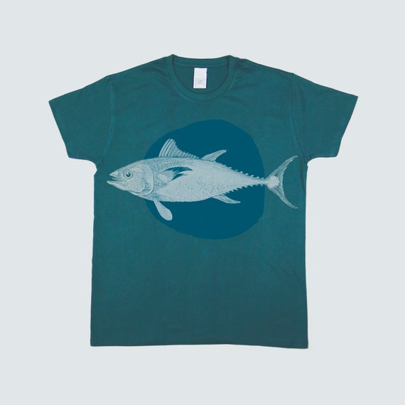 Screen printed graphic on T-shirt - "FISH & CIRCLE No.2"