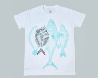 Screen printed graphic on T-shirt - "FISH No.3"